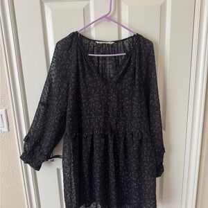 Zara Black Dress with Floral Accents